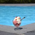 Glace à la fraise parfumée à la liqueur de basilic