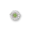 Fancy vivid yellowish green diamond, pink diamond and diamond ring, Nirav Modi