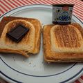 Croquemonsieur au chocolat et à la crème de marrons et Croquemonsieur chocolat banane