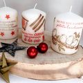 Bougies décorées - Cadeaux de Noël