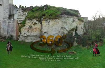 Foulques Nerra fait une Trève avec Gelduin le Danois, chef viking à la solde du comte de Blois et construit un château