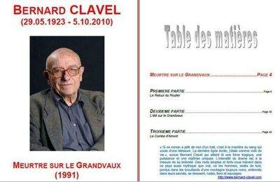 Bernard CLAVEL : Meurtre sur le Grandvaux