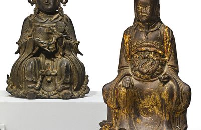 Two bronze figures of deities, Ming dynasty (1368-1644)