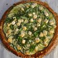 tarte feuilletée courgette/féta/basilic