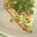 Tarte verte aux petits pois et fromage de brebis