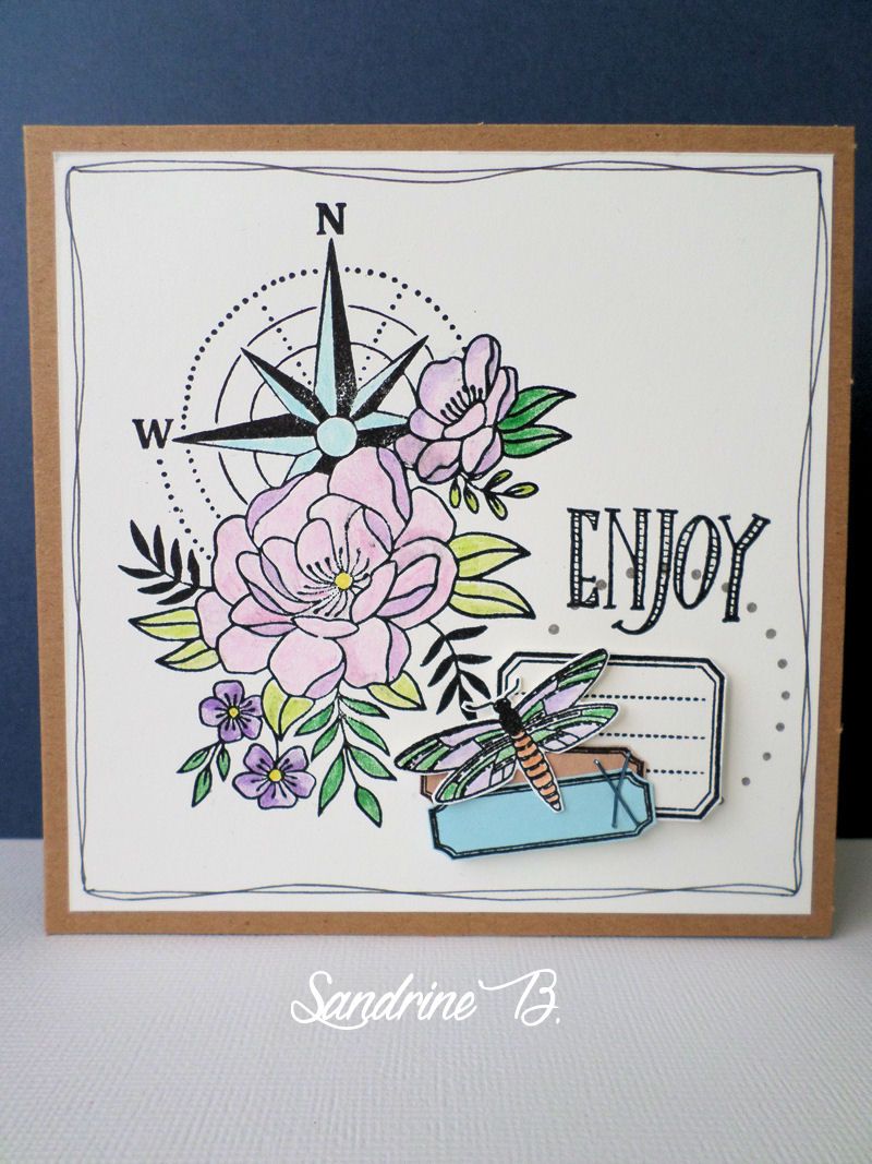 SANDRINE B diagonale 1mot agrafe fleur