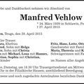 Traueranzeige Manfred VEHLOW 04/2015