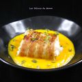 Dos de cabillaud en croûte de lard et purée de butternut