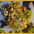 Salade de Poireaux aux Crevettes Tiger et Oignon Rouge