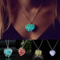 Collier Chaîne Pull Pendentif Lumineux Coeur Ajouré Bijoux Fantaisie