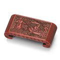 A carved cinnabar lacquer scroll-shaped ink stand, mid-Ming dynasty