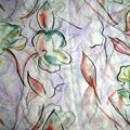 # 14 / Voile polyester fond blanc/fleurs1.60m x