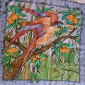 Foulard en soie: L'oiseau suite.