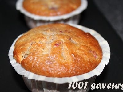 Muffins aux framboises et chocolat blanc