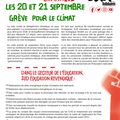 Marche et grève pour le Climat les 20 et 21 septembre 2019