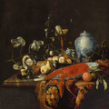 Huybert van Westhoven (The Hague 1642-1699, Amsterdam), A monumental still life with fruit and various objects