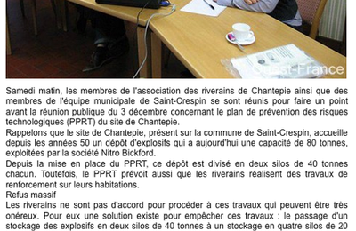 Risques technologiques : riverains et municipalité plus mobilisés - Saint-Crespin-sur-Moine mardi 30 novembre 2010 