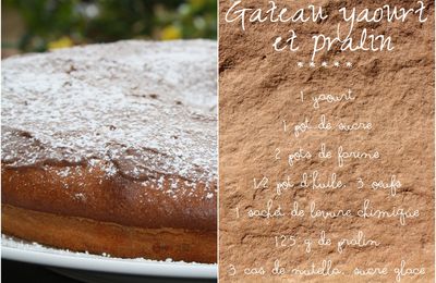 Gâteau au yaourt au pralin et nutella