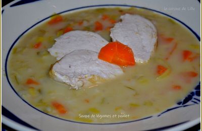 Soupe de légumes et poulet 