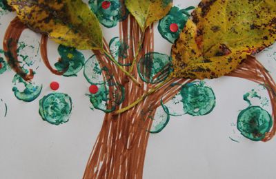 Activité automne: Arbre méli-mélo peinture et collage