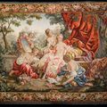 Tapisserie de la Manufacture Royale d'Aubusson en soie. La toilette de Vénus. XIXème siècle
