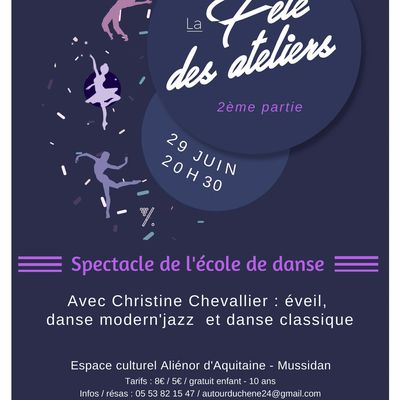 Fête des ateliers 2ème partie : jeudi 29/06 20h30 DANSE