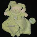 Doudou ours Douceur Macaron vert plat Doudou et compagnie