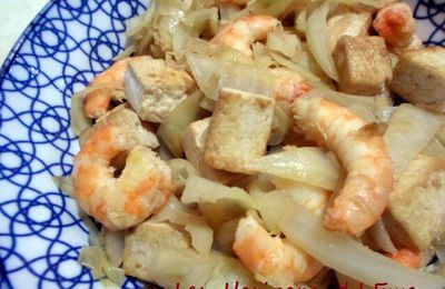 Chou au tofu et crevettes sautés