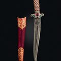 A gem-set jade-hilted dagger (khanjar) and scabbard, North India or Deccan, 1700-1725