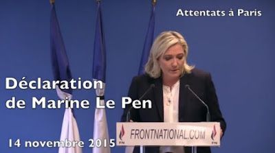 VIDEO-Marine Le Pen s'adresse aux Français suite aux attentats de Paris