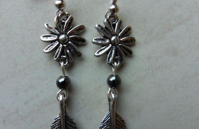 Boucles d'oreille plume