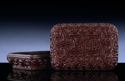 A very rare tixi lacquer rectangular box and cover, Southern Song Dynasty (1127-1279)