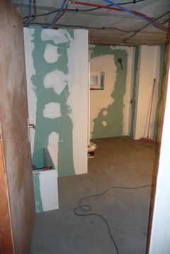 2012 - Le sauna : pose du placo