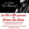 Concert au Forum Léo Ferré les 28 et 29 septembre