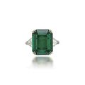 An emerald and diamond ring, by Chatila