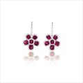 Ruby and diamond pendent earrings