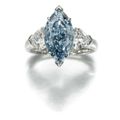 Very attractuve fancy deep blue diamond and diamond ring, Graff