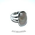 BAGUE CABOCHON COQUILLAGE NACRE 2 - T.55 REGLABLE 