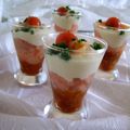 Verrine de saumon à la crème d'asperge