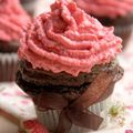 Cupcakes "tout bio" chocolat-framboise