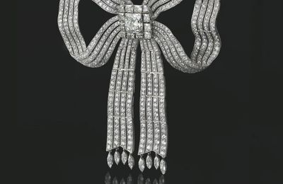 Cartier Broche Belle Époque Nœud Diamants