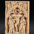 Feuillet de diptyque : La Crucifixion. Paris, deuxième quart du XIVe siècle