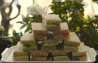 Afternoon tea chez Fortun&Mason - Mini sandwichs saumon & concombres à l'anglaise