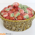 Vaisselle Ancienne ... PANIER AUX FRAISES Barbotine * Sarreguemines 