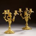 Paire de candélabres d'époque Louis XV, vers 1745, d'après Juste-Aurèle Meissonnier (vers 1693-1750)