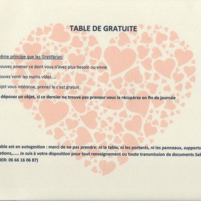 Table de la Gratuité 