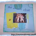 Page de scrapbooking : Moi et mon chat