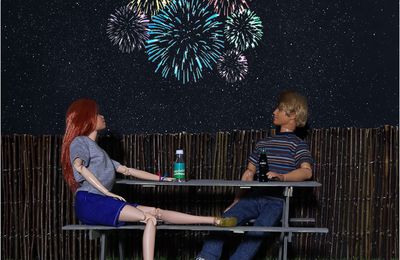 Shannen et le feu d'artifice