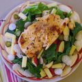 Salade d'épinards et pavé de saumon