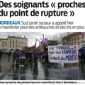 Manifestation contre le manque de moyens et de matériel